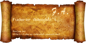 Fuderer Adeodát névjegykártya
